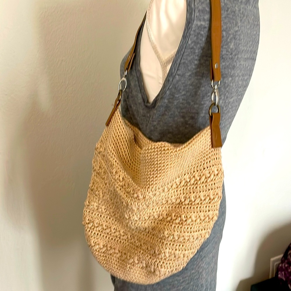 Knit hobo bag